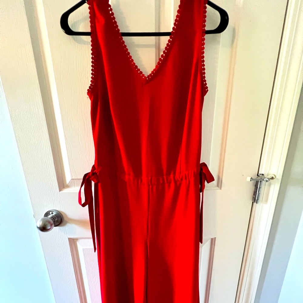 Red ankle length jumpsuit